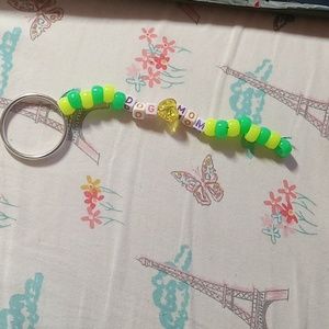 Neon Dog Mom Keychain